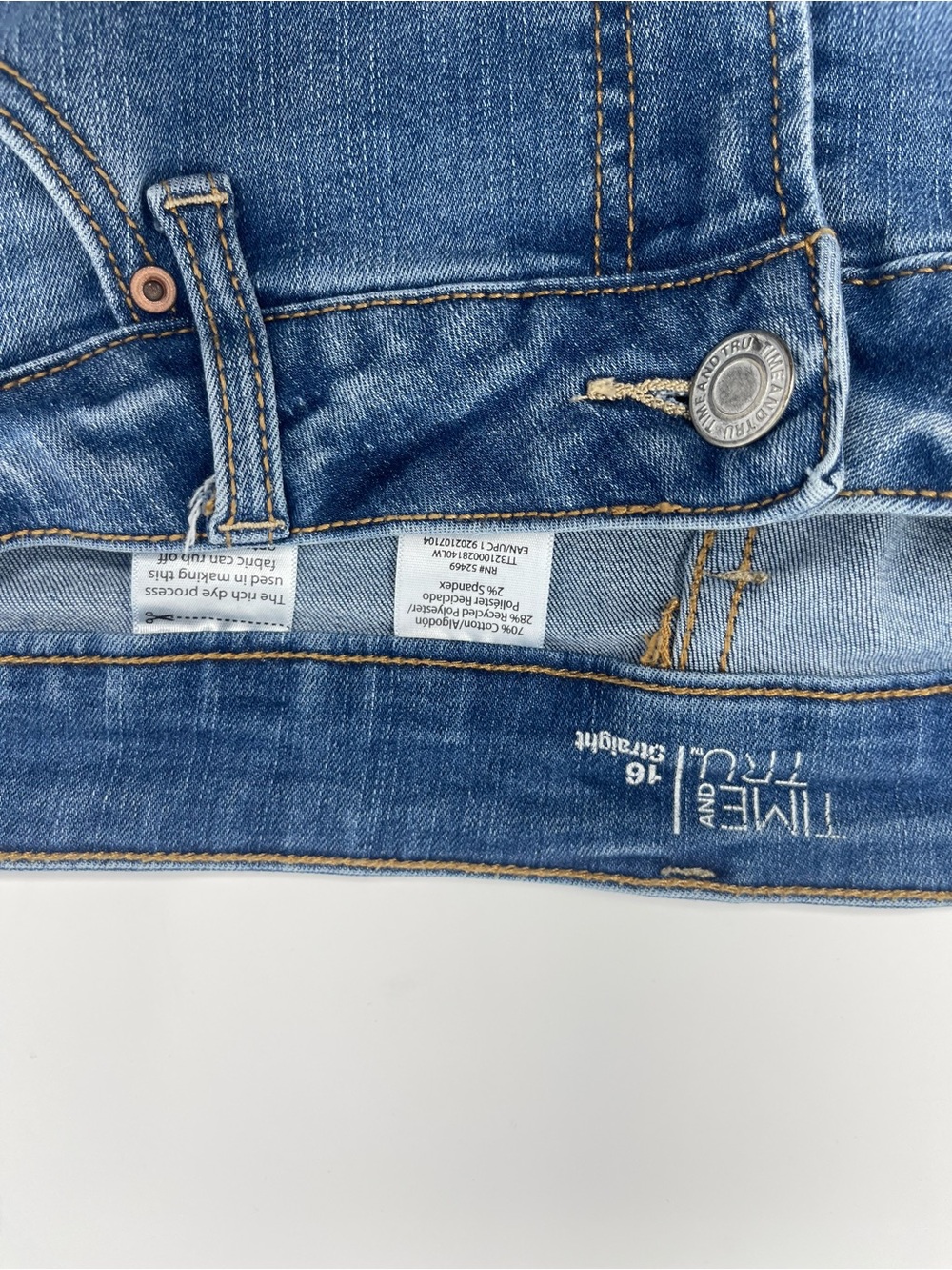 Time and Tru Light Blue Raw-Hem Ankle Jeans